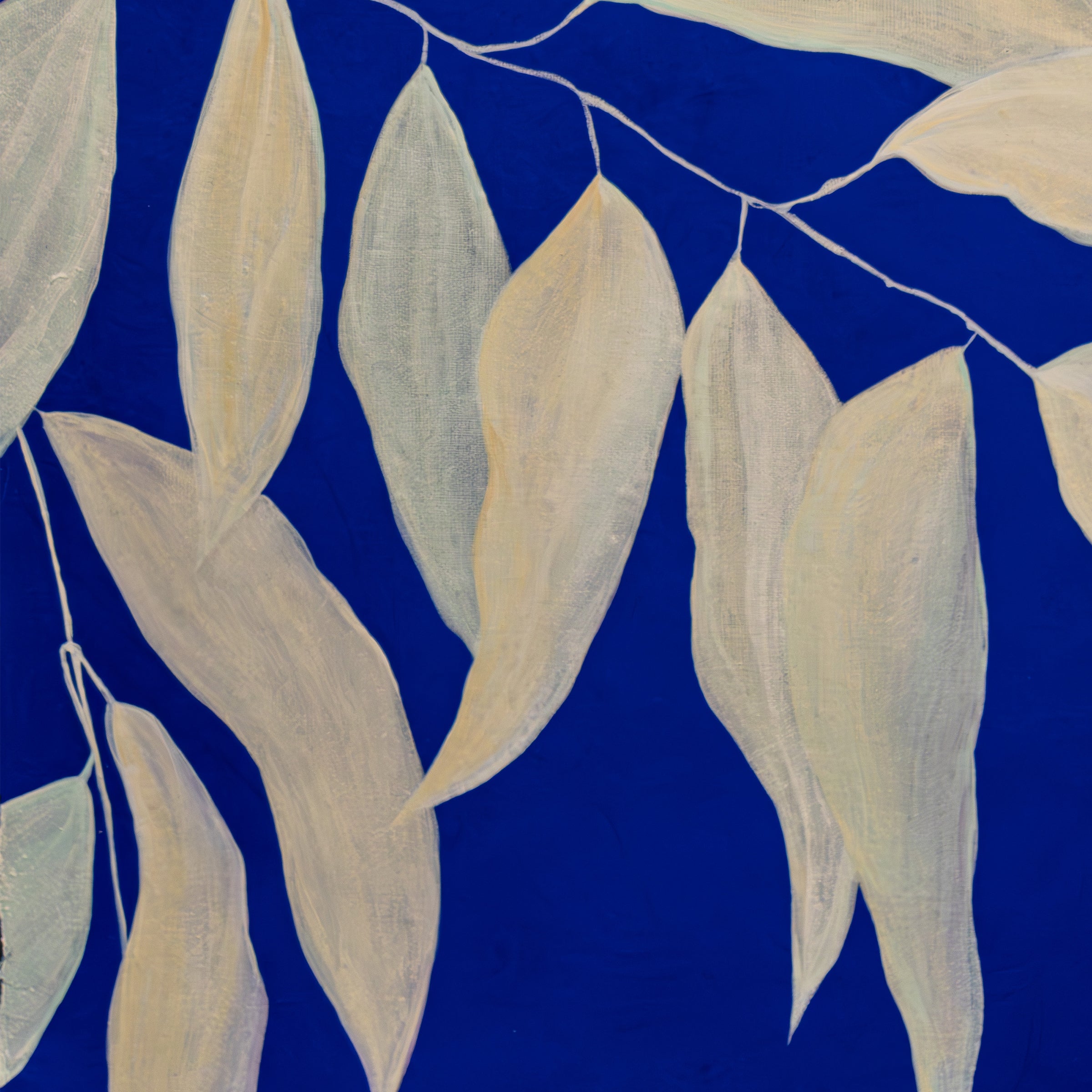 Garden Walk - Leaves on Cobalt